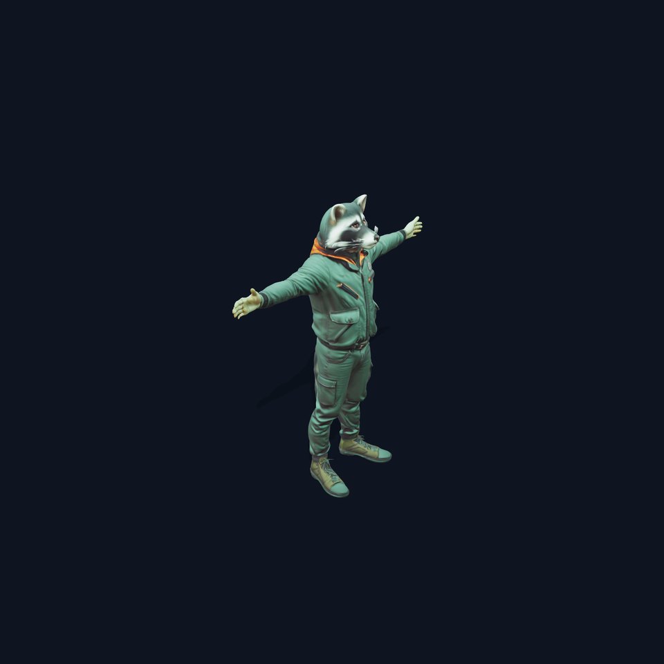 Stylish Raccoon Astronaut model pack